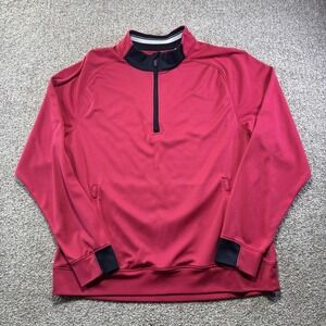 Cutter & Buck CB DryTec Sweatshirt Mens Large Red 1/4 Zip Golf Pullover Layer